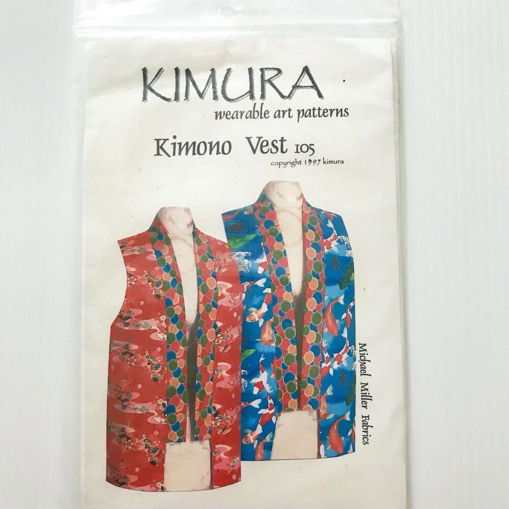 Kimura Wearable Art Pattern KIMONO VEST Sewing Pattern #105 Vintage 1997 OOP